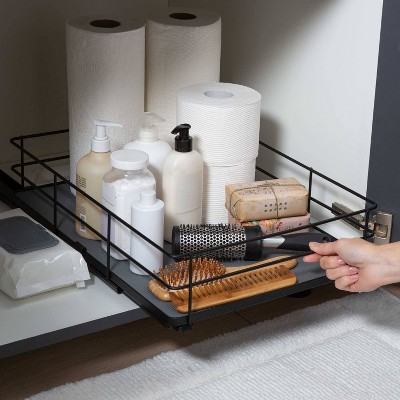 Organize It All 13.8"x20" Slide Out Shelf Organizer: Steel Kitchen Cabinet Storage, Black, 4.5" Height, 16.16 lbs — фото 7