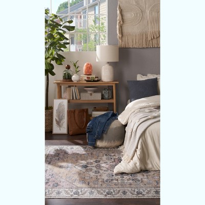 Brilliance 4' x 6' Beige Multicolor Washable Synthetic Rug