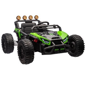 24V Ride On UTV,130W Electric Powered UTV with Remote Control,Spring Suspension,LED Light, 4 Shock Absorbers,Music,UTV for Kids - 1 of 4