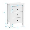 Tangkula End Table Nightstand living Room Furniture W/ 3 Drawers White - 3 of 4