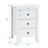 Tangkula End Table Nightstand living Room Furniture W/ 3 Drawers White - image 3 of 4