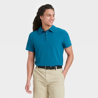 Men's Stretch Woven Polo Shirt - All in Motion™ Dark Night Blue S