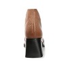 Journee Signature Womens Genuine Leather Stylla Square Toe Stacked Ankle Booties - 3 of 4