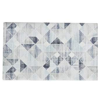 Great Bay Home Machine Washable Geometric Printed Accent Rug for Entryway