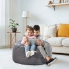 CAVINAS 4 Foot Bean Bag Chair for Adult and Child, Oversized Couch for Lounging, Reading, Gaming, or Watching Movies, Dark Gray - 2 of 4
