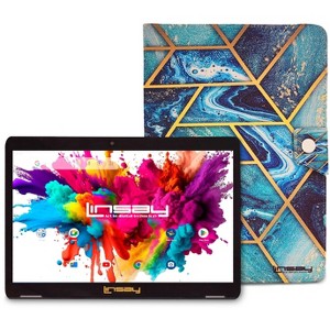 LINSAY 10.1"Octa Core 128GB Storage Android 14 Tablet with Unicorn Shape Case - 1 of 4