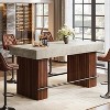 Tribesigns 63" Bar Table, Industrial Counter Height Pub Dining Table, Rectangular Home Bar Unit with Metal Footrest for Dining Room - 4 of 4