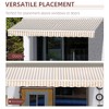 Vynxaria Retractable Awning - 3' x 8' Patio Sunshade Canopy with Manual Crank - Beige Stripes - 3 of 4