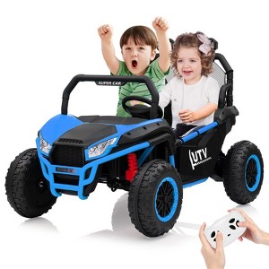 24V UTV for Kids, 2 Seater Ride-On Toy Electric Car, 24V Electric Off-Road UTV w/Remote Control, Safety Belt, Music & Light for Aged 3-8 Years - 1 of 4