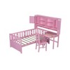 NicBex Twin Size Multifunctional Wood Platform Bed Frame with Practical Storage Bookshelf,Built-in Desk and Matching Chair for Kids/Boys/Girls - 4 of 4