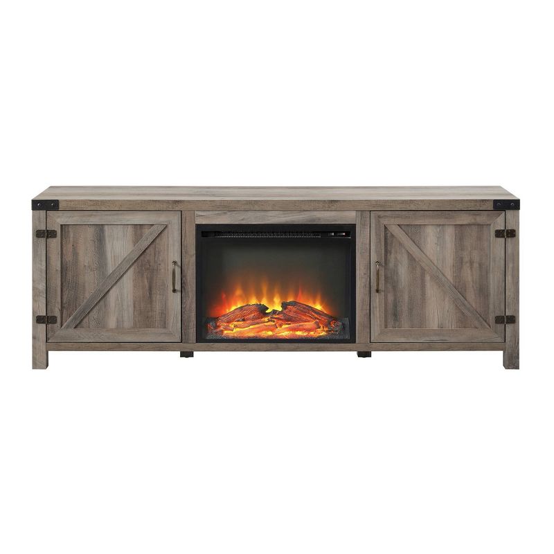 Farmhouse Barn Door Fireplace TV Stand for TV's up to 80"  - Saracina Home, 4 of 12
