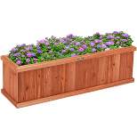 28/36/40 Inch Wooden Flower Planter Box Garden Yard Decorative Window Box Rectangular