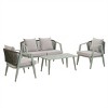 ELJGET 4 PCS Outdoor Patio Furniture with Coffee Table Set, Metal Patio Conversation Sets with Washable & High-Resiliency Sponge Cushions - 3 of 4