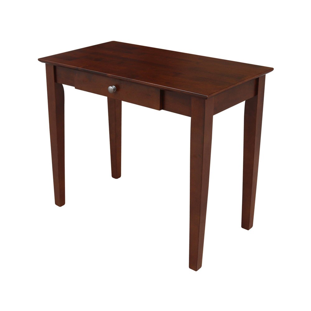 Photos - Office Desk Writing Table Espresso - International Concepts: Solid Parawood, 36" Width, Small Profile, Drawer Storage