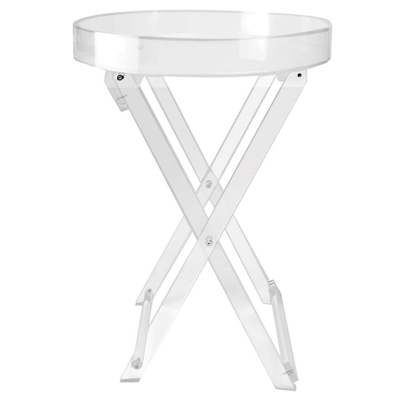 Designstyles Luxurious Round Acrylic Folding Tray Table, Beautiful Home Decor, Diverse and Durable, Perfect in All Settings, 1 of 5