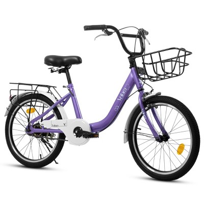 INFURNIC Bicycles 20 Inch Kids Bike for Boys and Girls Coaster and V-Brakes Lightweight Steel Frame, Purple, 55.9"*21.2"*31.5"