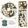 24 Inches Christmas Wreath with Lights for Front Door, Pre-Lit Christmas Wreath, Lighted Xmas Door Wreath with Ornaments for Christmas Door - 4 of 4