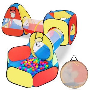 SUGIFT 5pc Kids' Play Tents & Tunnels - Ball Pit for Toddlers, Basketball Hoop, Crawling Tubes, Pop-Up Playhouses, Baby Obstacle Course - 1 of 4