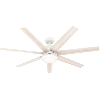 60" Matte White Smart Ceiling Fan with LED Light and Remote