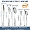 Itopfox 20-Piece Stainless Steel Flatware Set for 4, Mirror Polished Cutlery with Knives, Forks, Spoons, Salad Forks, Teaspoons - 2 of 4
