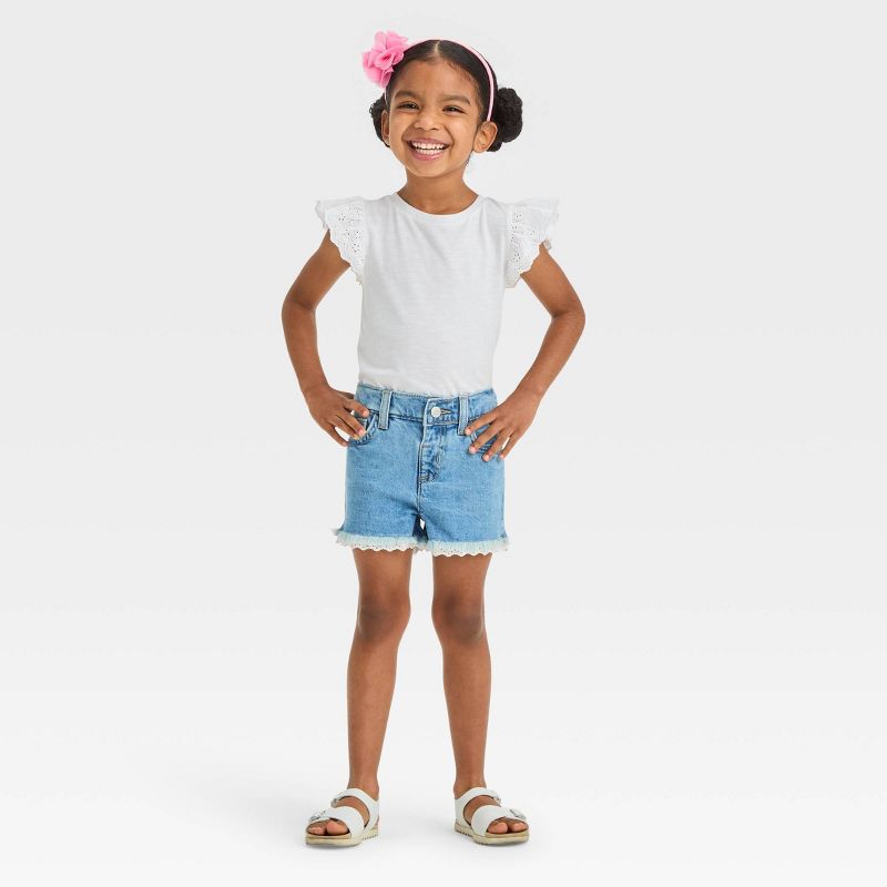 Toddler Girls' Lace Cut-Off Jean Shorts - Cat & Jack™, 4 of 8