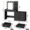 61" Makeup Vanity with Mirror & Lights - 3 Color Modes, 8 Drawers & 2 Shelves, Adjustable Brightness for Bedroom - 2 of 4