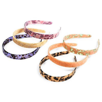 Glamlily 6 Pack Resin Headbands for Women Girl, Hair Accessories (0.74", Multicolor)