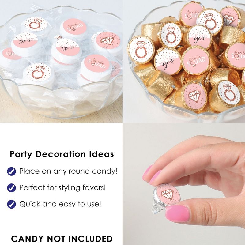 Big Dot of Happiness Bride Squad - Rose Gold Bridal Shower or Bachelorette Party Small Round Candy Stickers - Party Favor Labels - 324 Count, 5 of 8