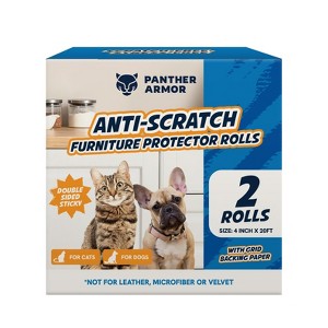 Panther Armor Cat Scratch Protector, Double-Sided Polyester Sofa & Chair Protector, 2-Piece Value Pack, Clear - 1 of 4