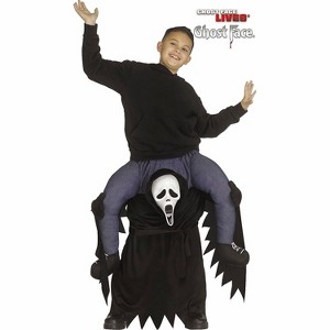 Ghost Face Kids' Carry Me Halloween Costume Jumpsuit - White One Size - 1 of 1