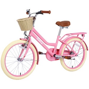 Zeus & Ruta 20 Inch Single Speed Girls Bicycle with Basket, Front