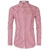 Men's Classic Slim Fit Long Sleeve Plaid Shirt with Button Down Collar Roll-Up Sleeves Soft Cotton Vintage Style Casual Shirt - 2 of 4