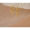 Earrings for Women Trendy Bow 14K Gold Plated/Silver Hoops Simple Twist Huggie Dainty Cubic Zirconia Jewelry - 3 of 4