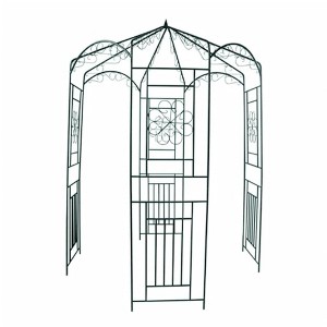 vidaXL Garden Arch Dark Green Wrought Iron Large Durable Garden Arch - 1 of 3