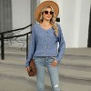 Coolmee Womens Long Sleeve Tunic Top Ribbed Knit Shirts Casual Lightweight Sweaters with Buttons - 2 of 4