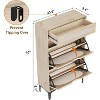 Acekool Rattan Shoe Cabinet with 2 Flip Drawers & 1 Pull-Out Drawer, Adjustable Shelves, Metal Legs, Space-Saving Entryway Storage - 2 of 4