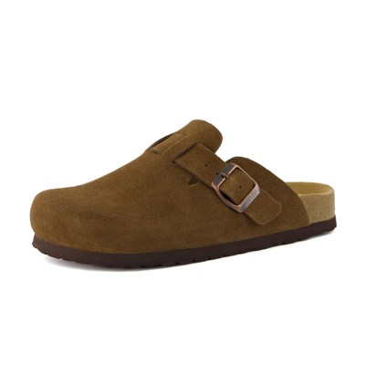 CUSHIONAIRE Hana Classic Clog Womens Shoes - Genuine Leather Suede Slip On Mule Comfortable Shoes for Women
