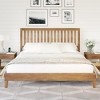 AMERLIFE Solid Wood Bed Frame, Mid-Century Platform Bed with Grille Headboard - 3 of 3