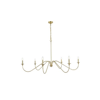 Elegant Lighting Rohan 60 inch chandelier in Brass