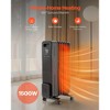 SUGIFT  Electric Oil Filled Radiator, 1500W Radiant Space Heater with Dual U-shaped Heating Tubes for Indoor,Black - 2 of 4