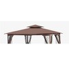 10x10 Ft Patio Double Roof Gazebo Replacement Canopy Top Fabric, Gray - 3 of 4