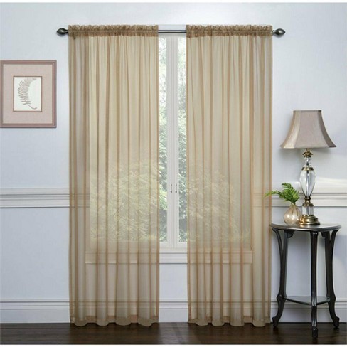 Kate Aurora Basic 2 Pack Sheer Voile Home Window Curtains : Target