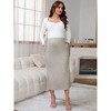 INSPIRE CHIC Womens Maternity Skirt Knitted Straight Skirts Over the Belly Stretch Solid Pregnancy Business Work - 3 of 4