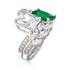Ross-Simons Simulated Emerald and 6.85 ct. t.w. CZ Ring in Sterling Silver - 3 of 4