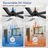 Airsurfer 60" Electroplated Ceiling Fan with LED Light & Remote, 5 ABS Blades, Quiet DC Motor for Indoor Living Room or Bedroom - 3 of 4