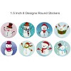 Wrapables Christmas Stickers Label Roll, Holiday Stickers for Sealing Cards, Envelopes, Gift Boxes, Festive Party Favors (500 pcs), Snowmen - 2 of 4