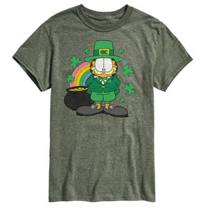 Men's - Garfield - Garfield Rainbow Shamrocks Patrick's Day Short Sleeve Graphic T-Shirt - 1 of 4