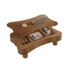 Lift Top MDF Wood Coffee Table with Hidden Storage and Fluted Panels, 42'' Farmhouse Rectangular Coffee Table for Living Room-Coolbibila - 4 of 4