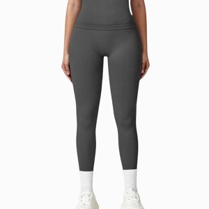 Anna-Kaci Active Women's Seamless High Waist Compression Leggings with Sculpting Back Detail and Stretch Knit Fabric - 1 of 4