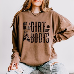 Simply Sage Market Got A Little Dirt On My Boots Lightweight Garment Dyed Sweatshirt - 1 of 4